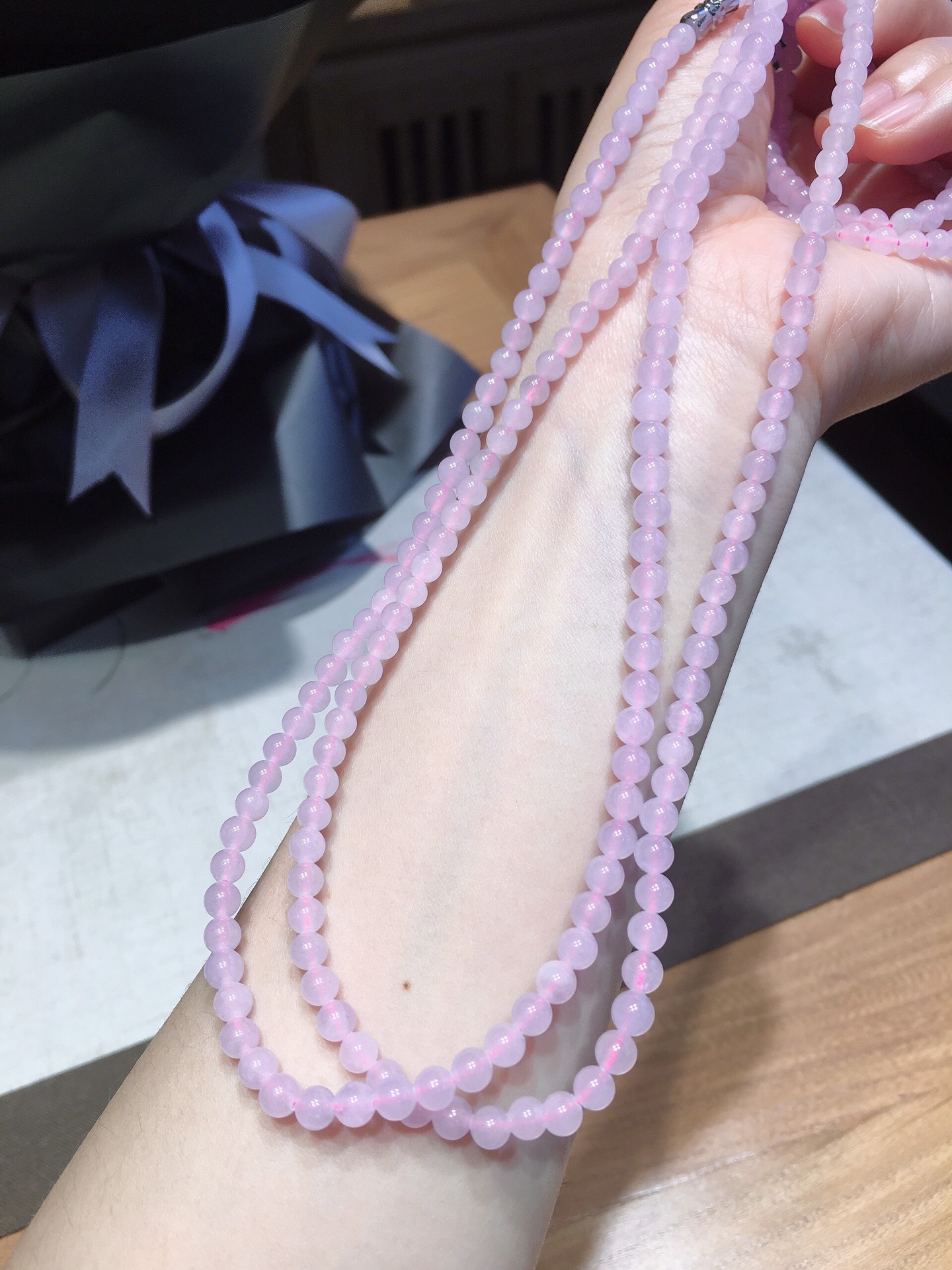 粉紫圆珠珠链