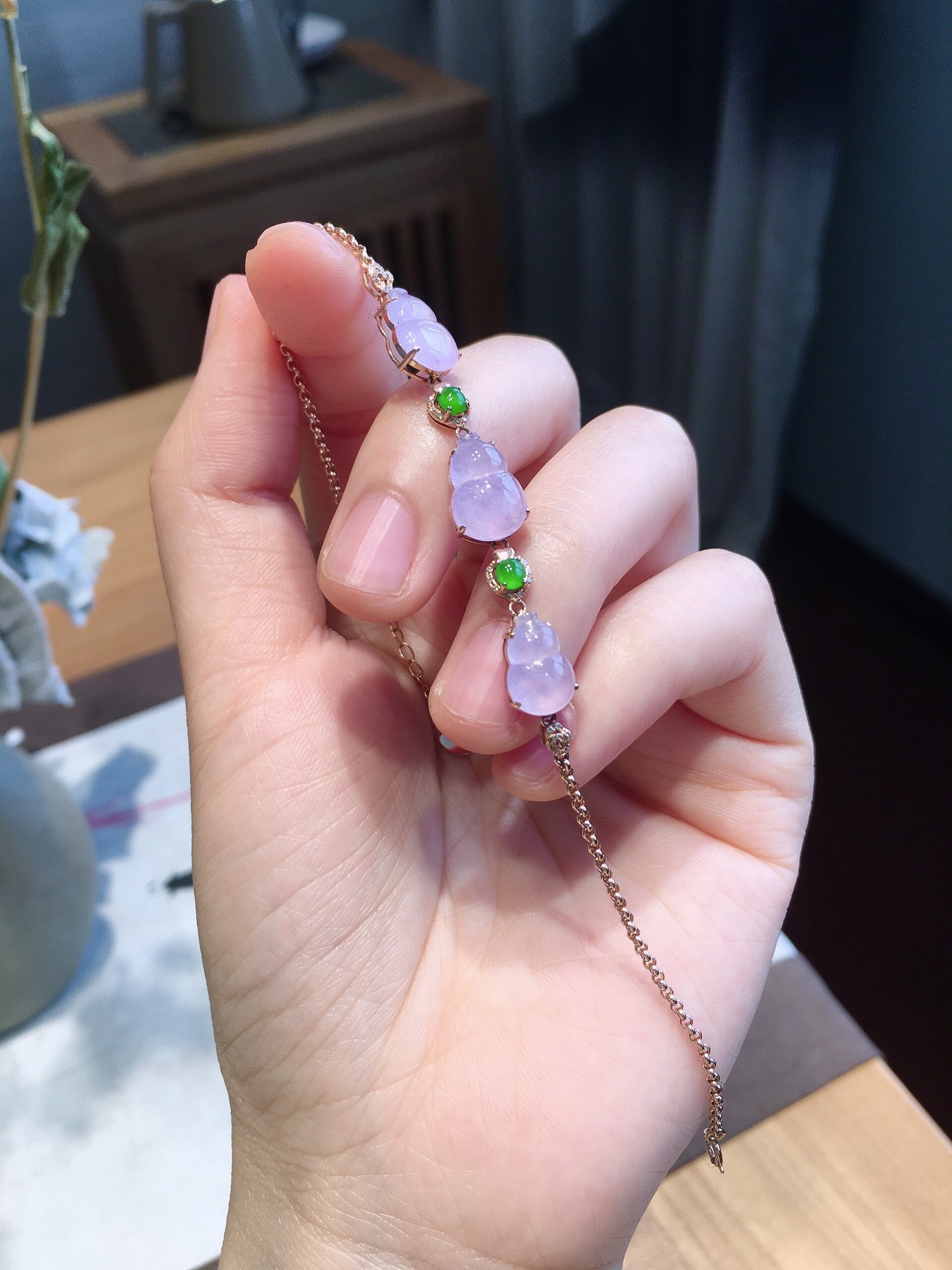 粉紫葫芦手链