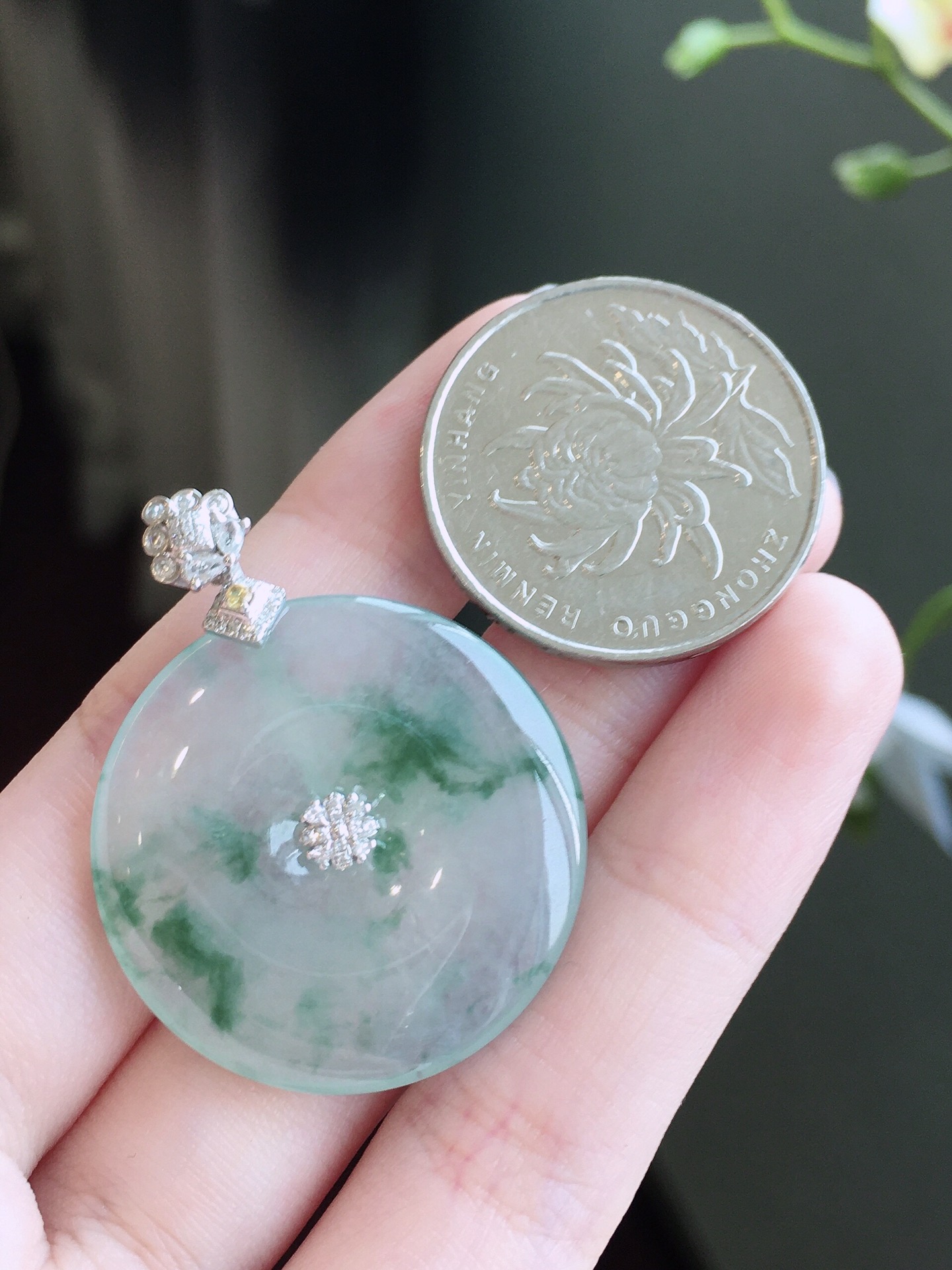 冰飘花平安扣吊坠(图4)