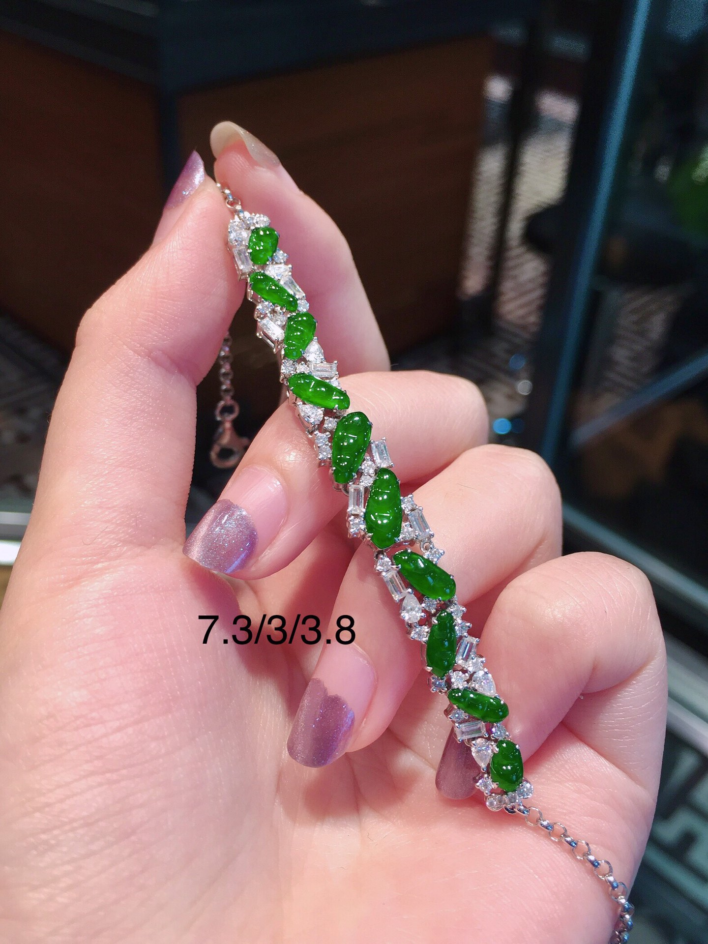 高定辣绿福豆手链(图6)